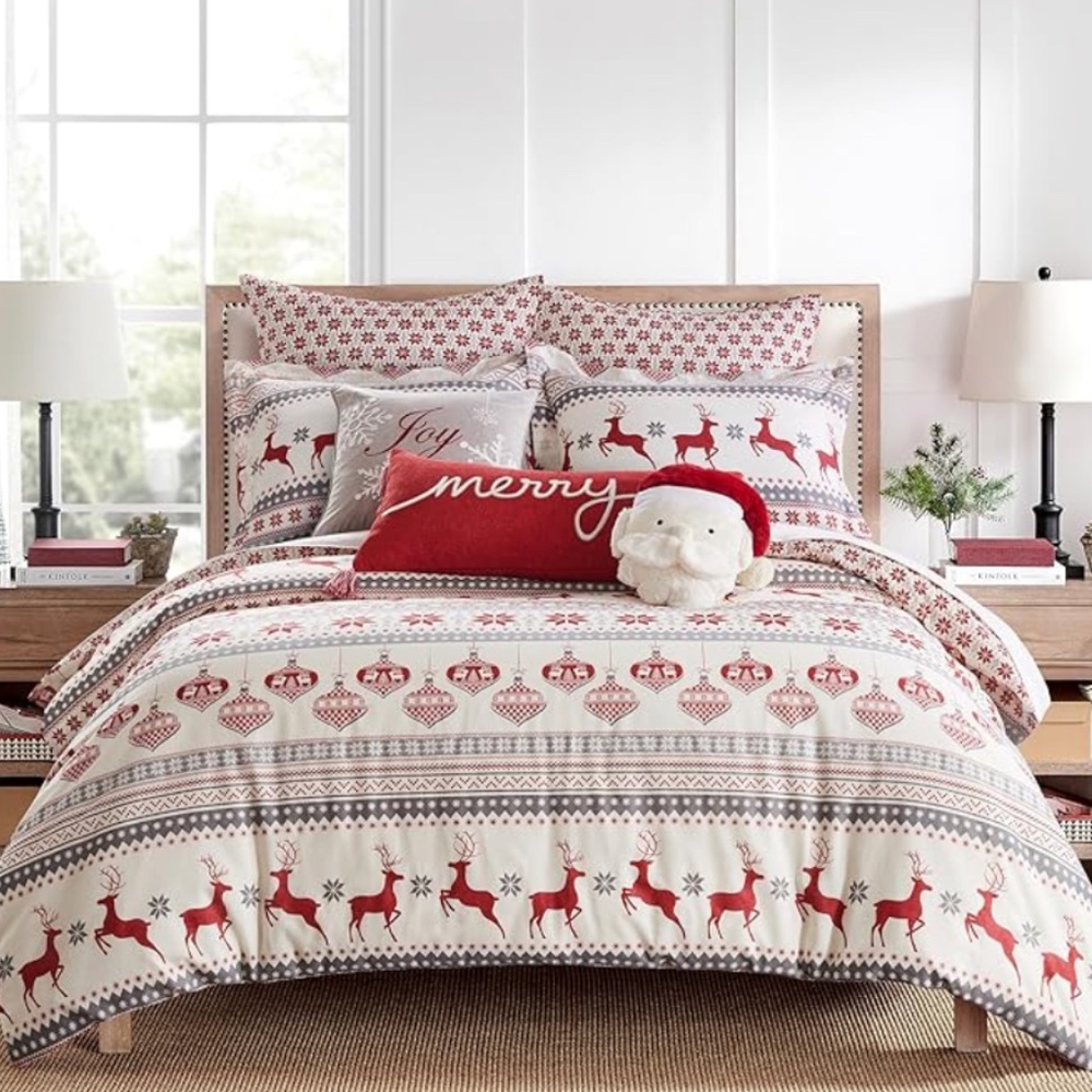 Levtex Home Silent Night Duvet Cover Set, Red NWT